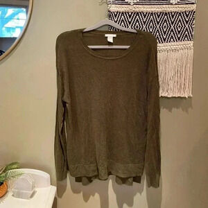 H&M OLIVE GREEN LONG SLEEVE TOP S